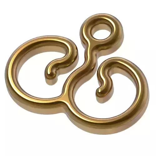 Stylish Pendant Letter W 3D print model