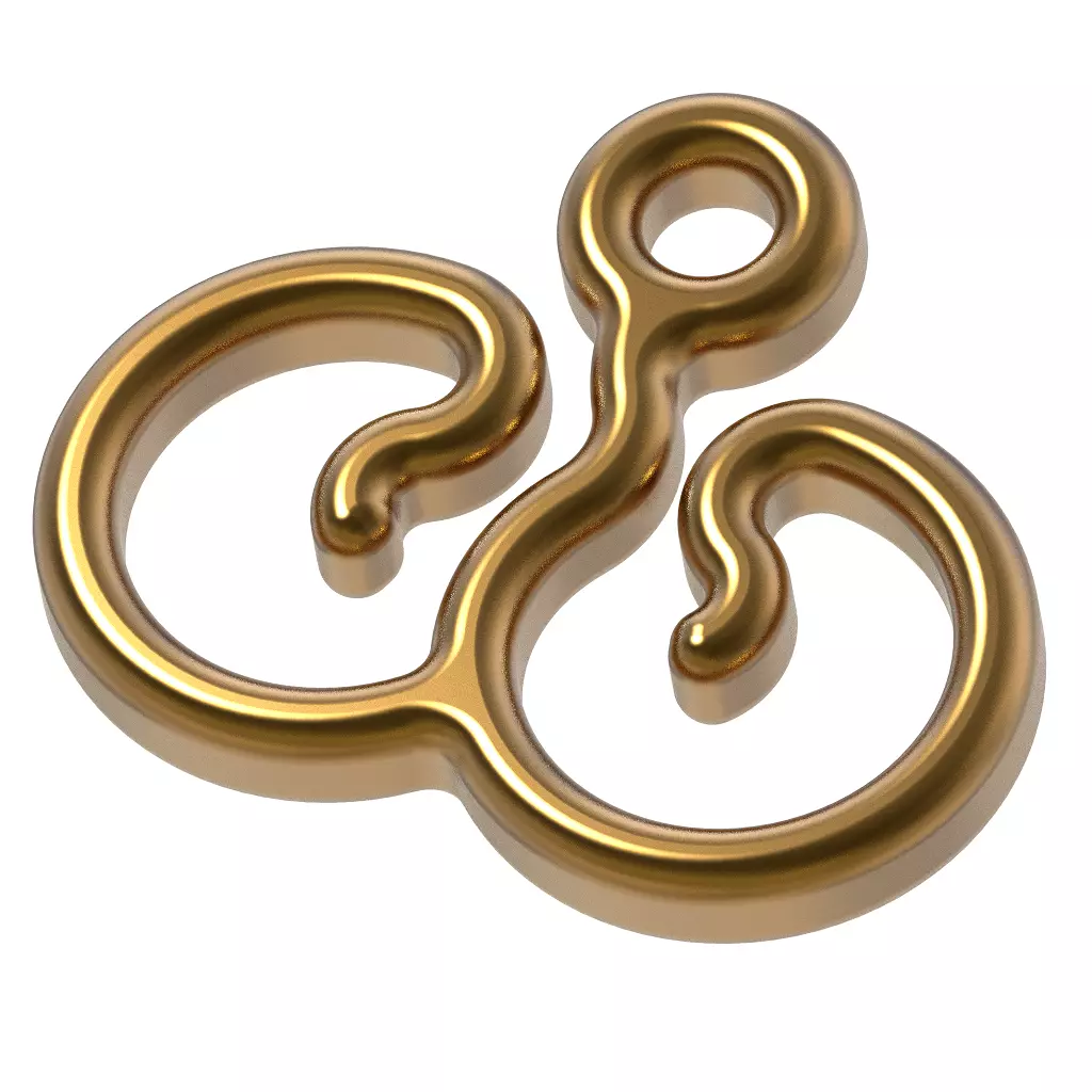 Stylish Pendant Letter W 3D print model_0