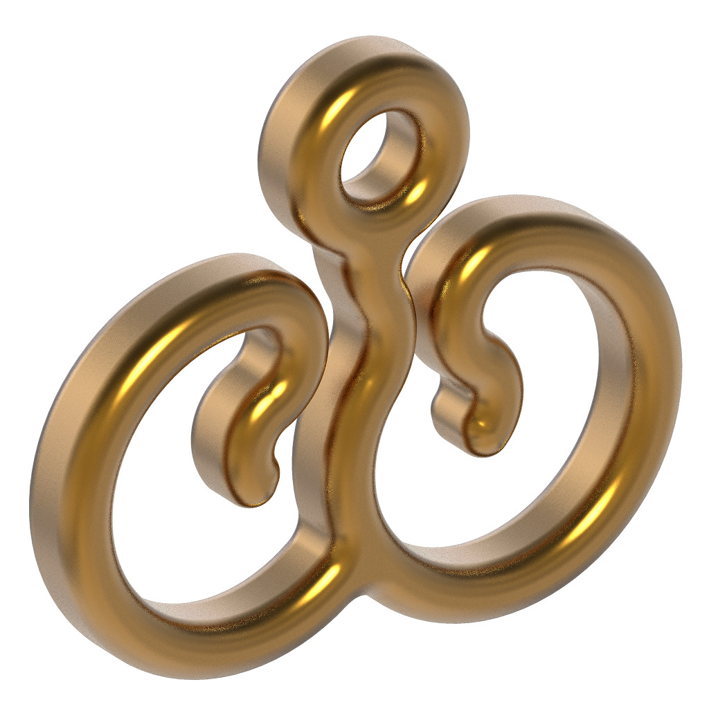 Stylish Pendant Letter W 3D print model_1