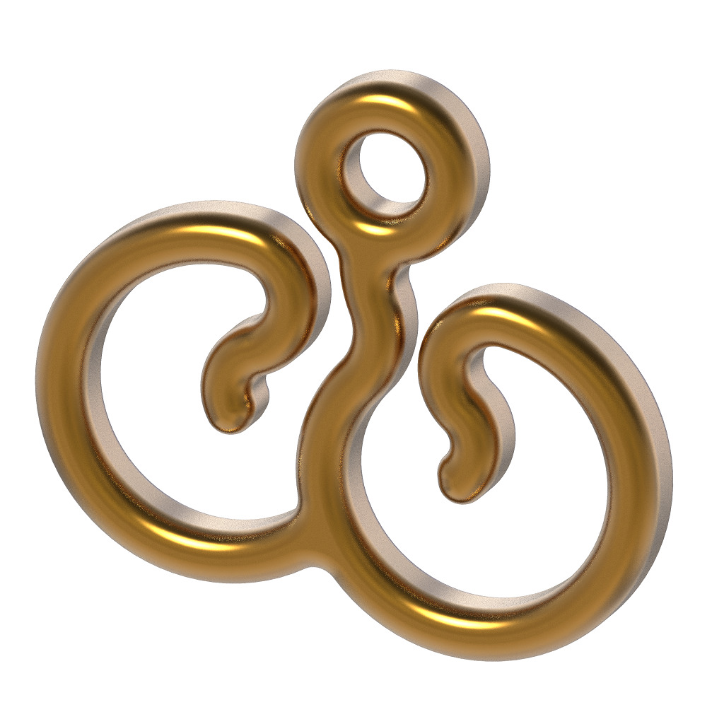 Stylish Pendant Letter W 3D print model_2