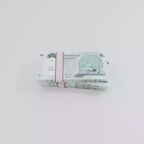 20 Egyptian Pound Currency Low-poly 3D model