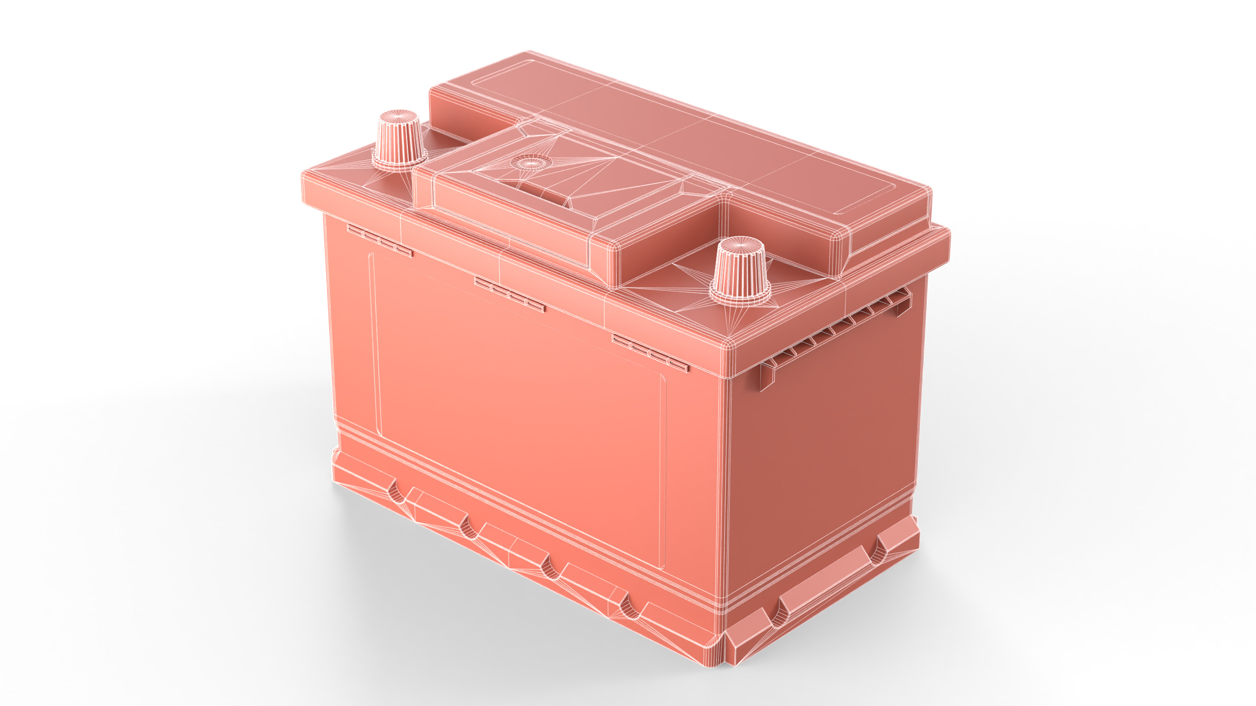 Lithium Car Battery Low-poly 3D model_16