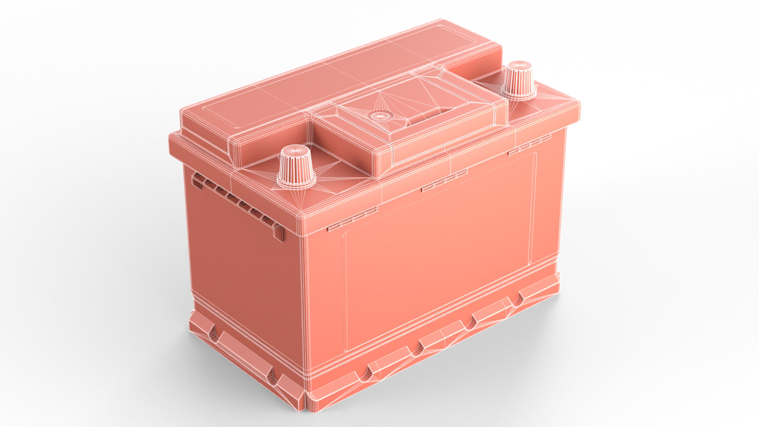 Lithium Car Battery Low-poly 3D model_14