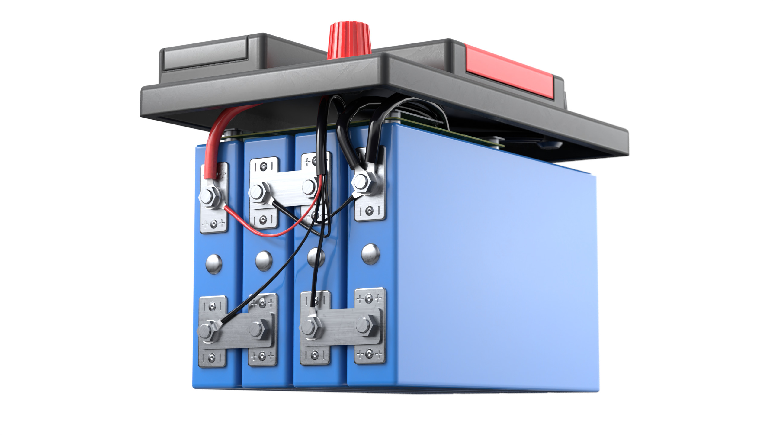 Lithium Car Battery Low-poly 3D model_9