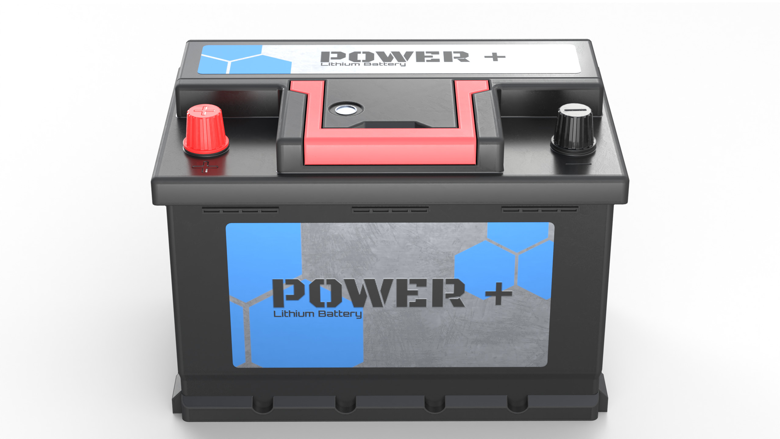 Lithium Car Battery Low-poly 3D model_7