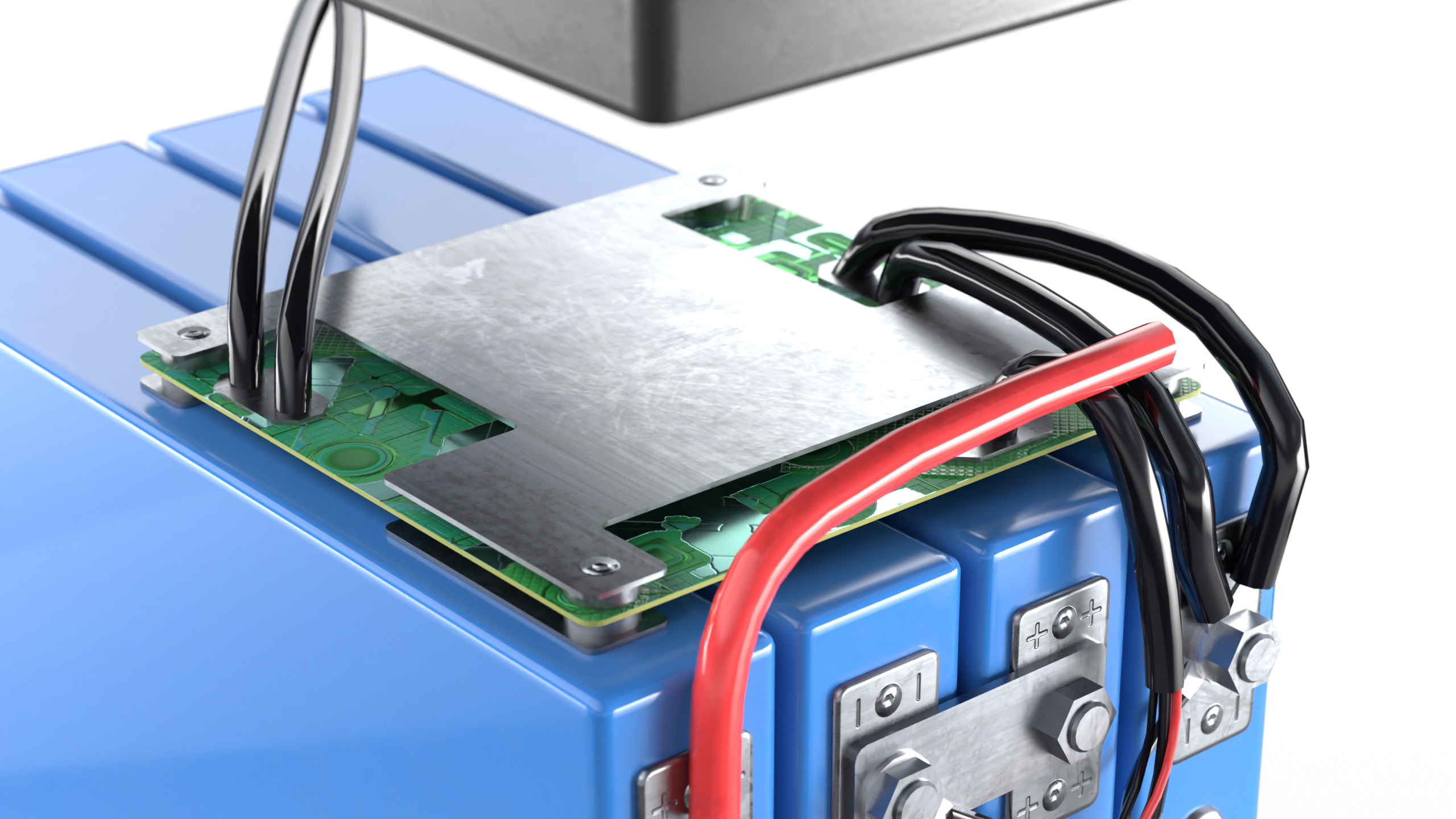 Lithium Car Battery Low-poly 3D model_11