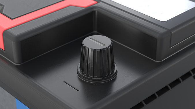 Lithium Car Battery Low-poly 3D model 7