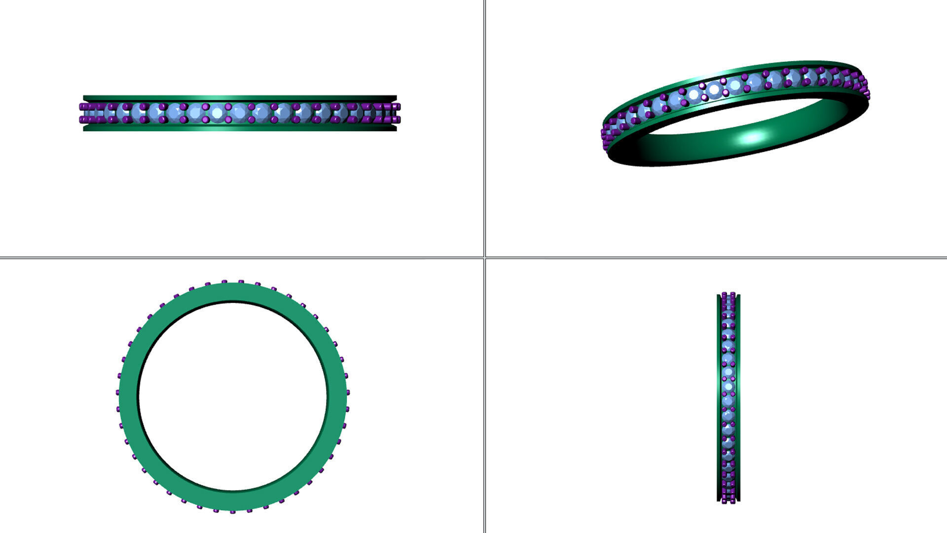 Diamond Eternity Band Ring Jewelry 3D print model_8