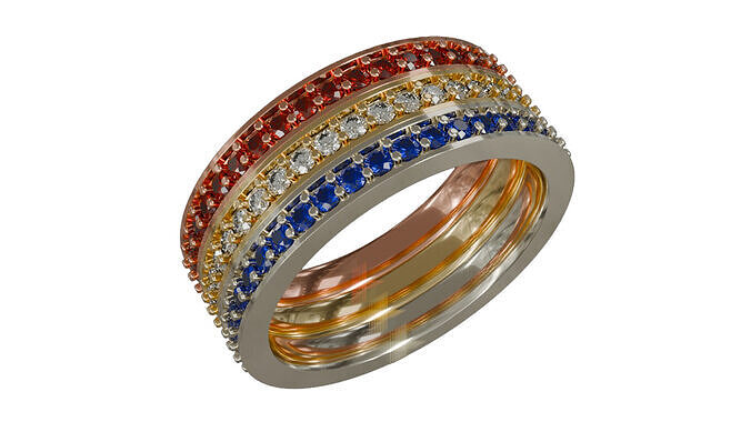 Diamond Eternity Band Ring Jewelry 3D print model