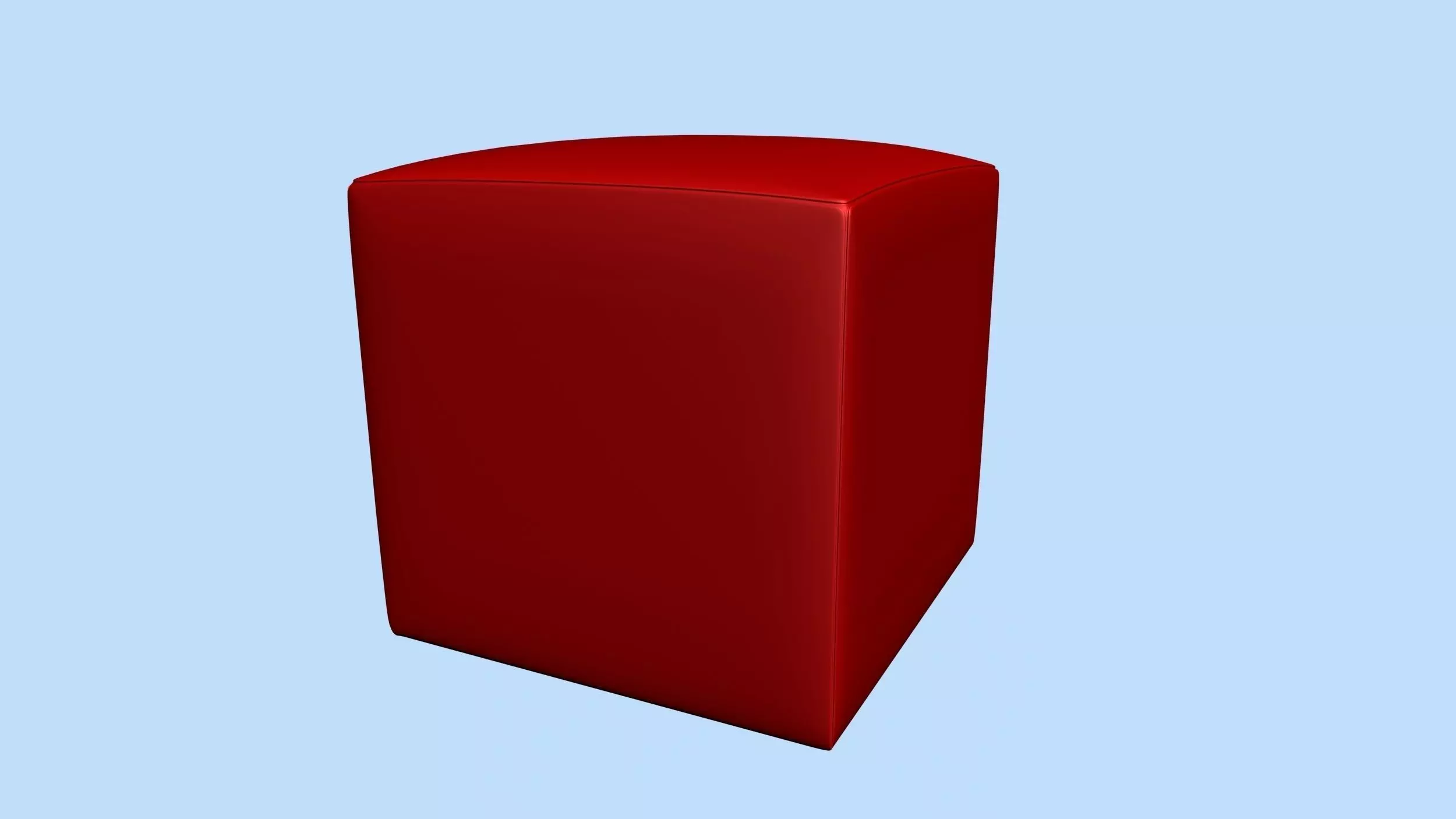 pouf leather Free 3D model_0