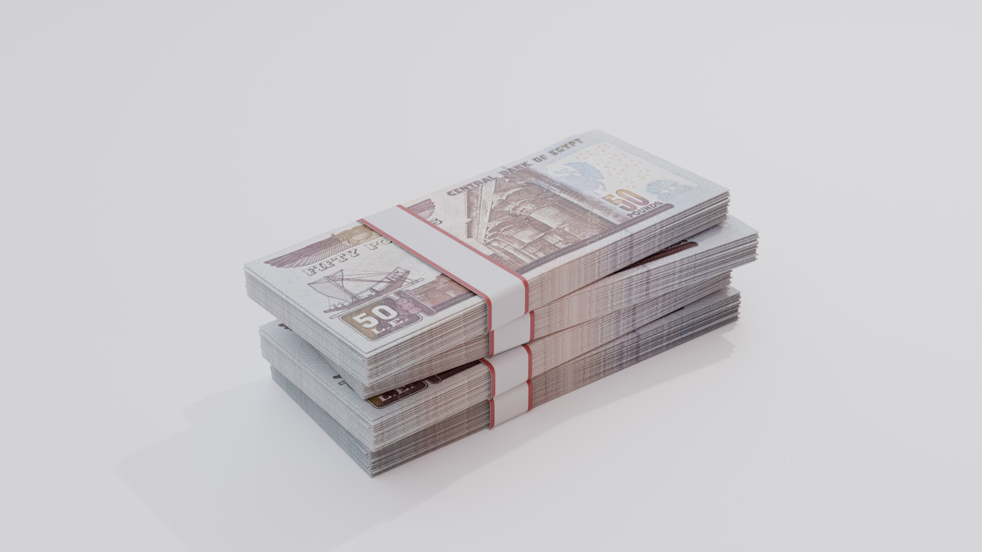 50 Egyptian Pound Currency Low-poly 3D model_2