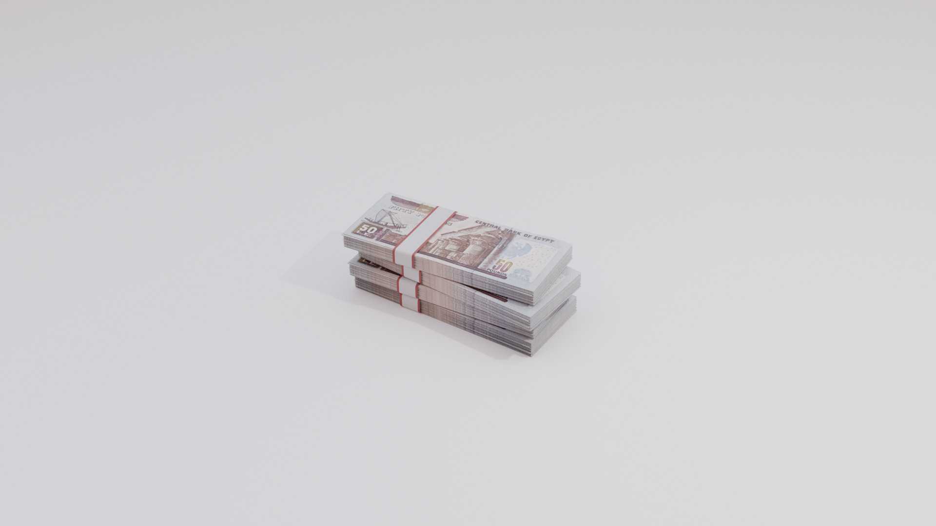 50 Egyptian Pound Currency Low-poly 3D model_4
