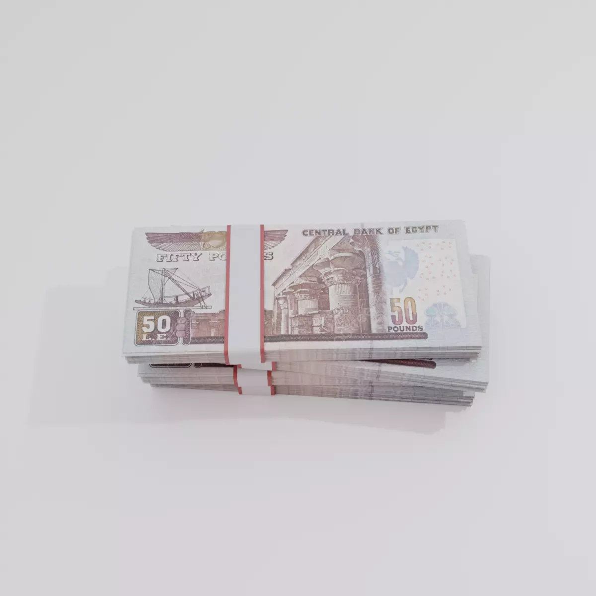 50 Egyptian Pound Currency Low-poly 3D model_0