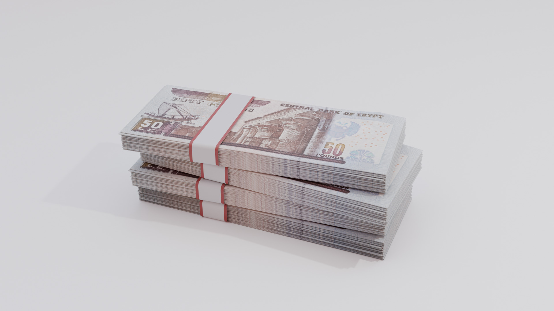 50 Egyptian Pound Currency Low-poly 3D model_1