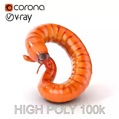 Curled Redworm D Model Pack