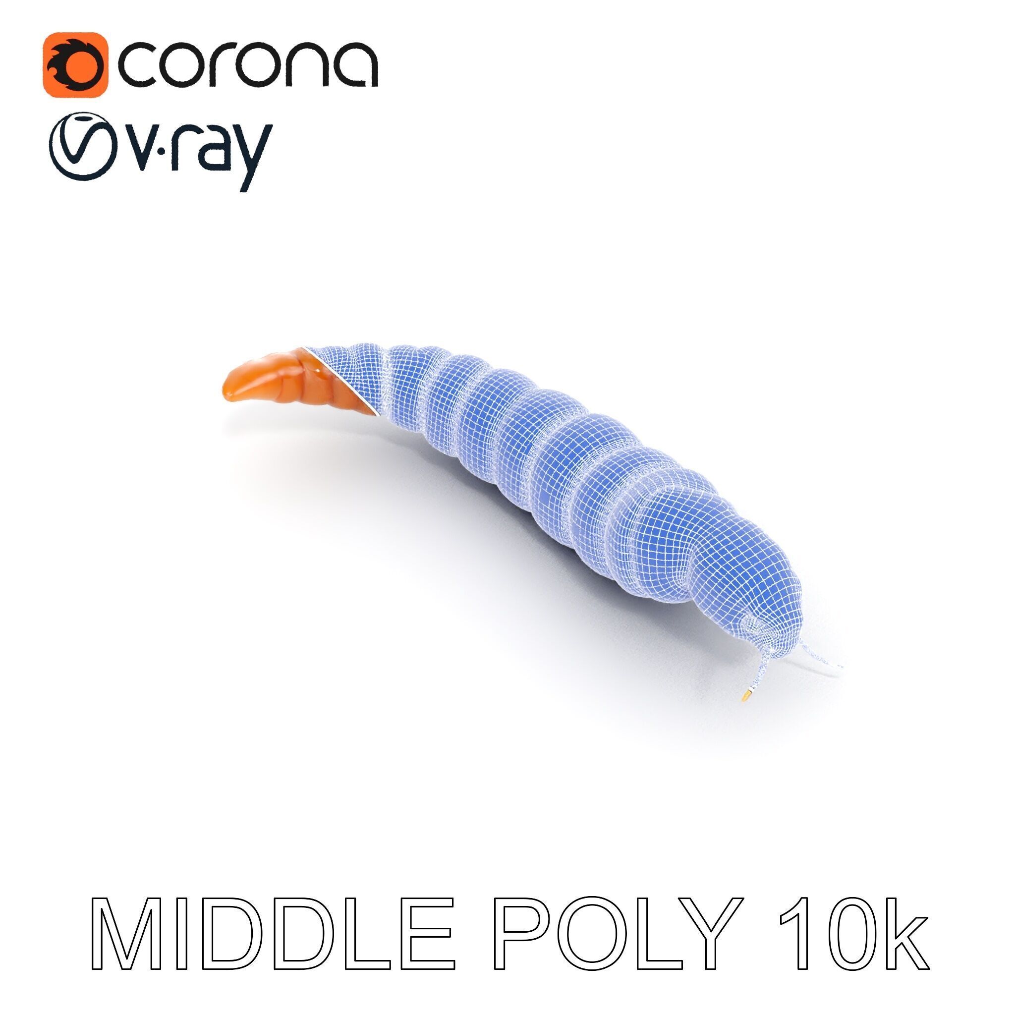 Realistic Caterpillar Model Pack with Detailed Textures Low-poly 3D model_22