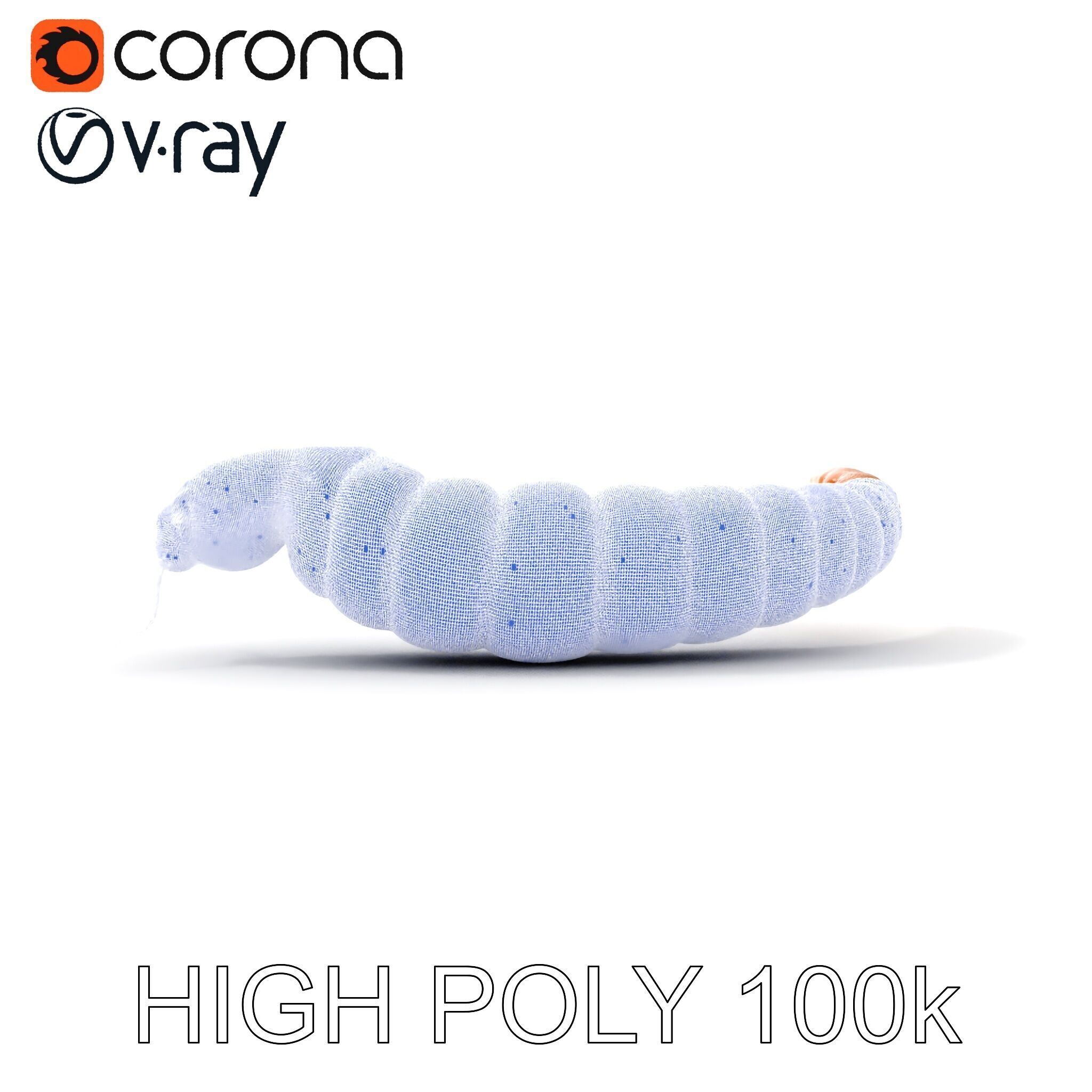 Realistic Caterpillar Model Pack with Detailed Textures Low-poly 3D model_21