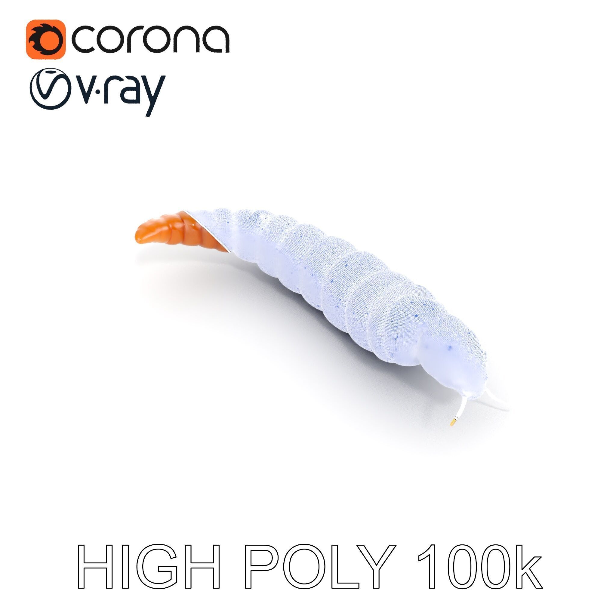 Realistic Caterpillar Model Pack with Detailed Textures Low-poly 3D model_15