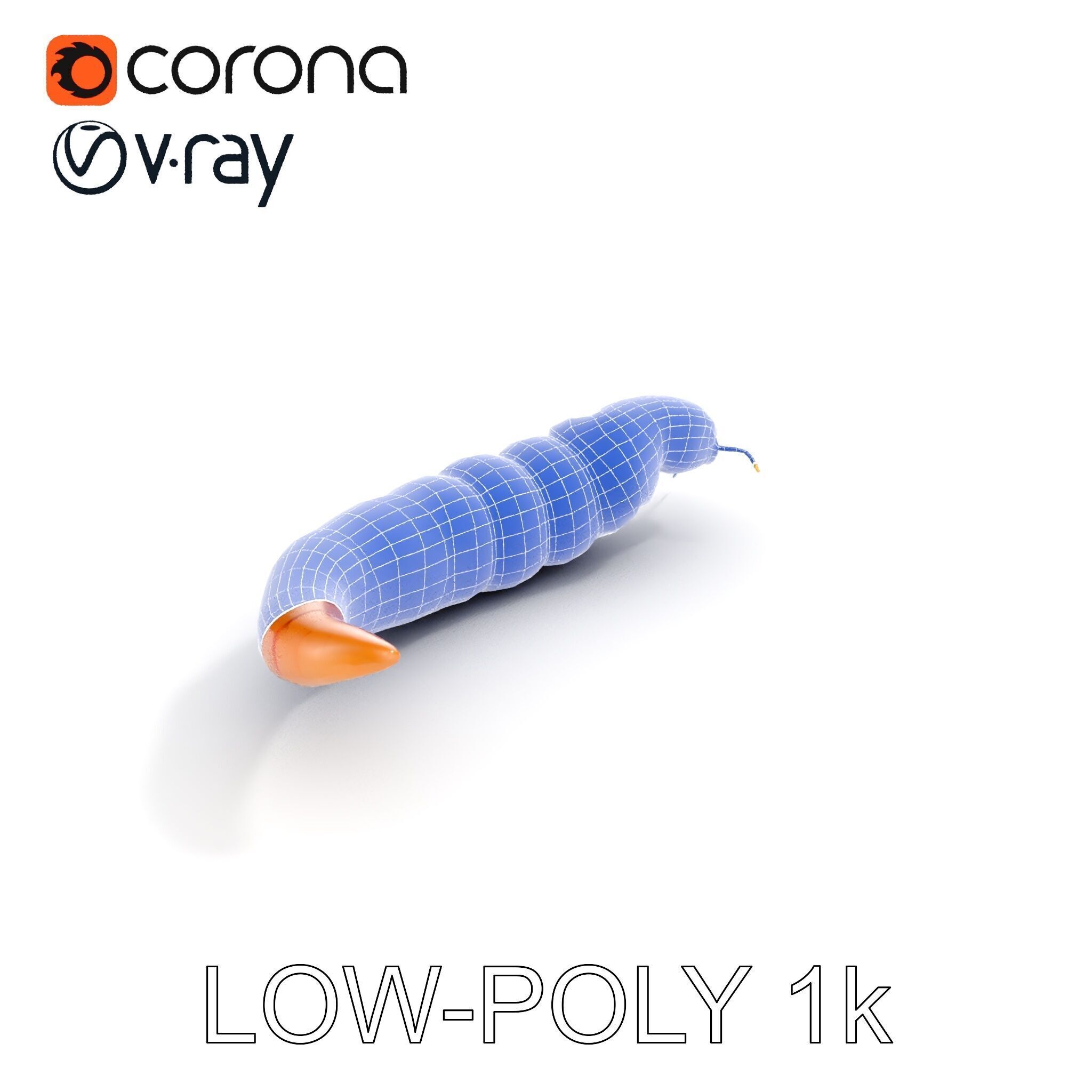 Realistic Caterpillar Model Pack with Detailed Textures Low-poly 3D model_9