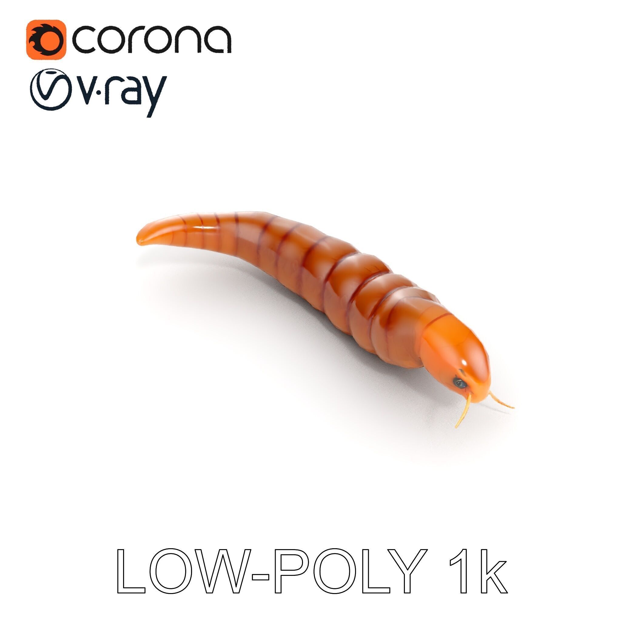 Realistic Caterpillar Model Pack with Detailed Textures Low-poly 3D model_26