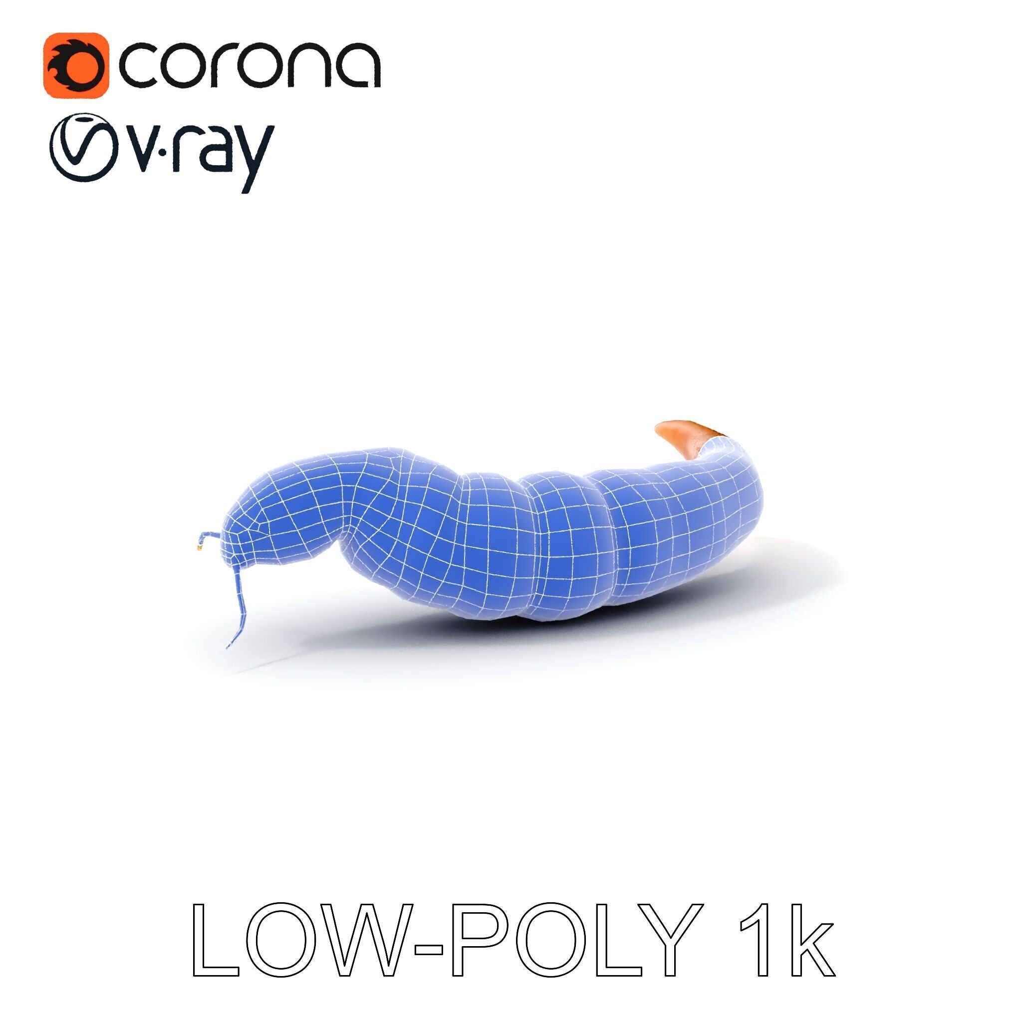 Realistic Caterpillar Model Pack with Detailed Textures Low-poly 3D model_14