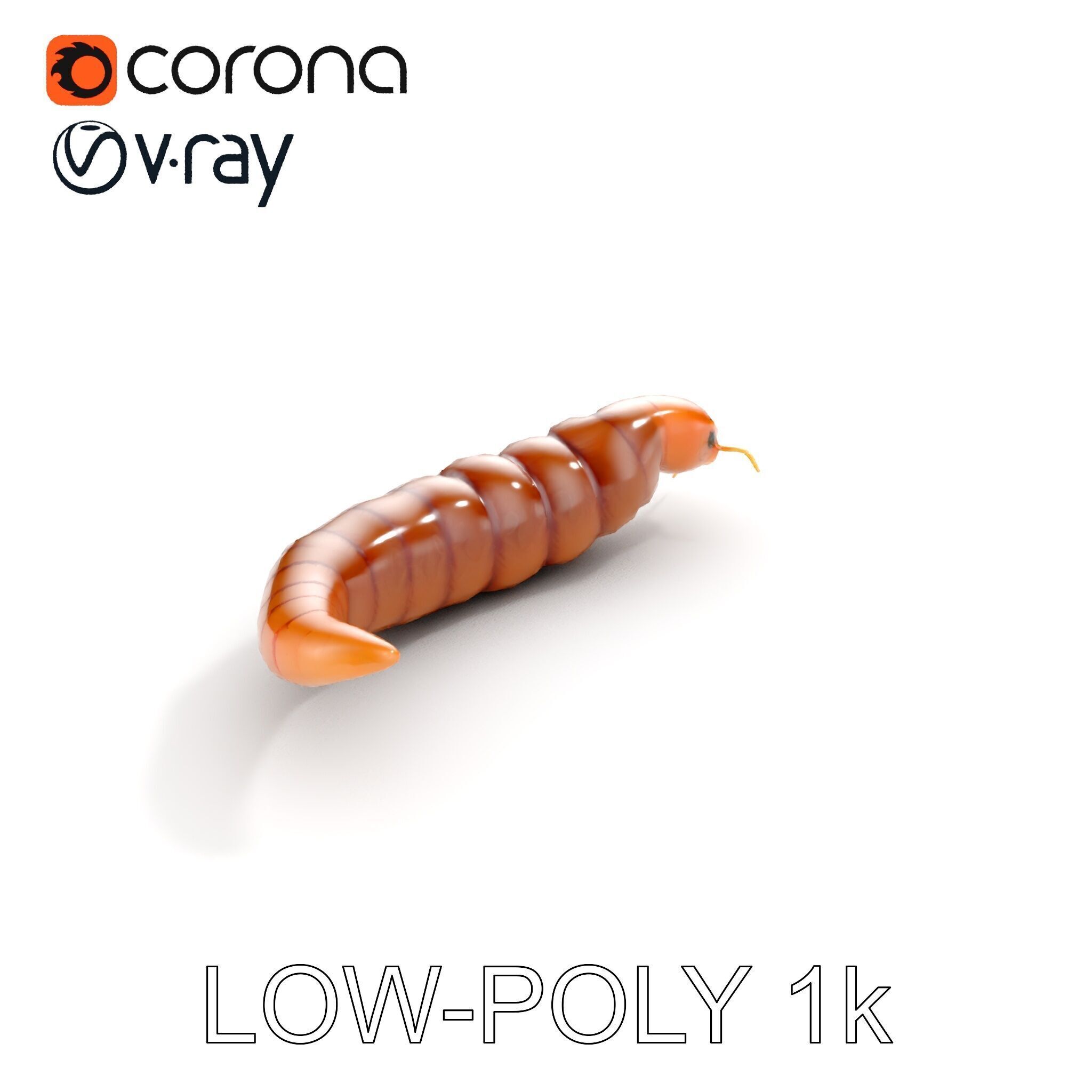 Realistic Caterpillar Model Pack with Detailed Textures Low-poly 3D model_29