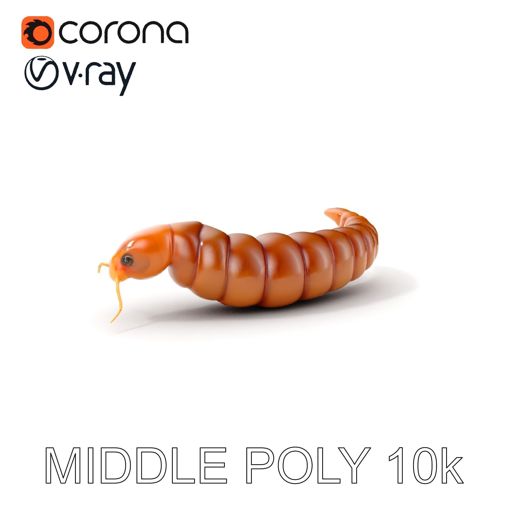 Realistic Caterpillar Model Pack with Detailed Textures Low-poly 3D model_11