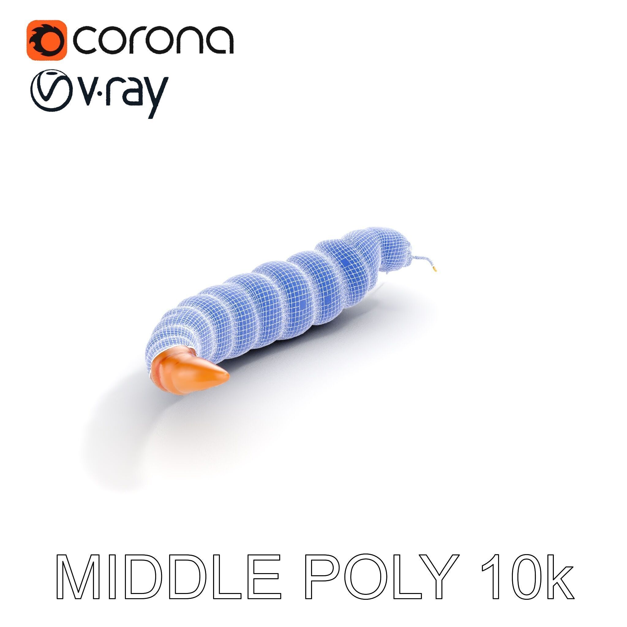 Realistic Caterpillar Model Pack with Detailed Textures Low-poly 3D model_16