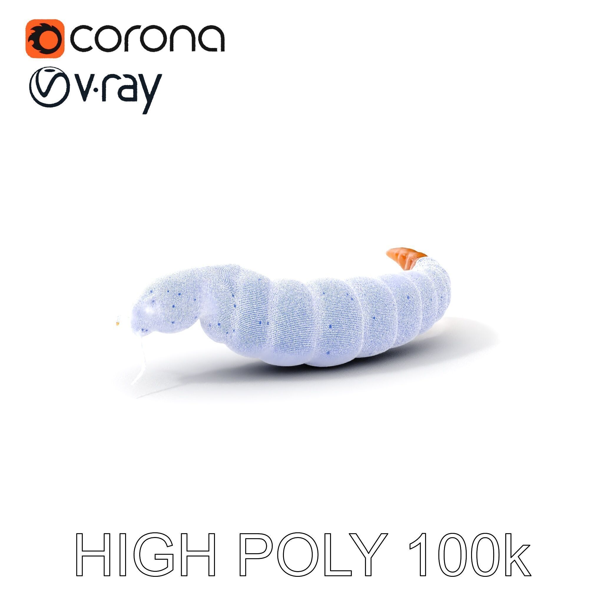 Realistic Caterpillar Model Pack with Detailed Textures Low-poly 3D model_4