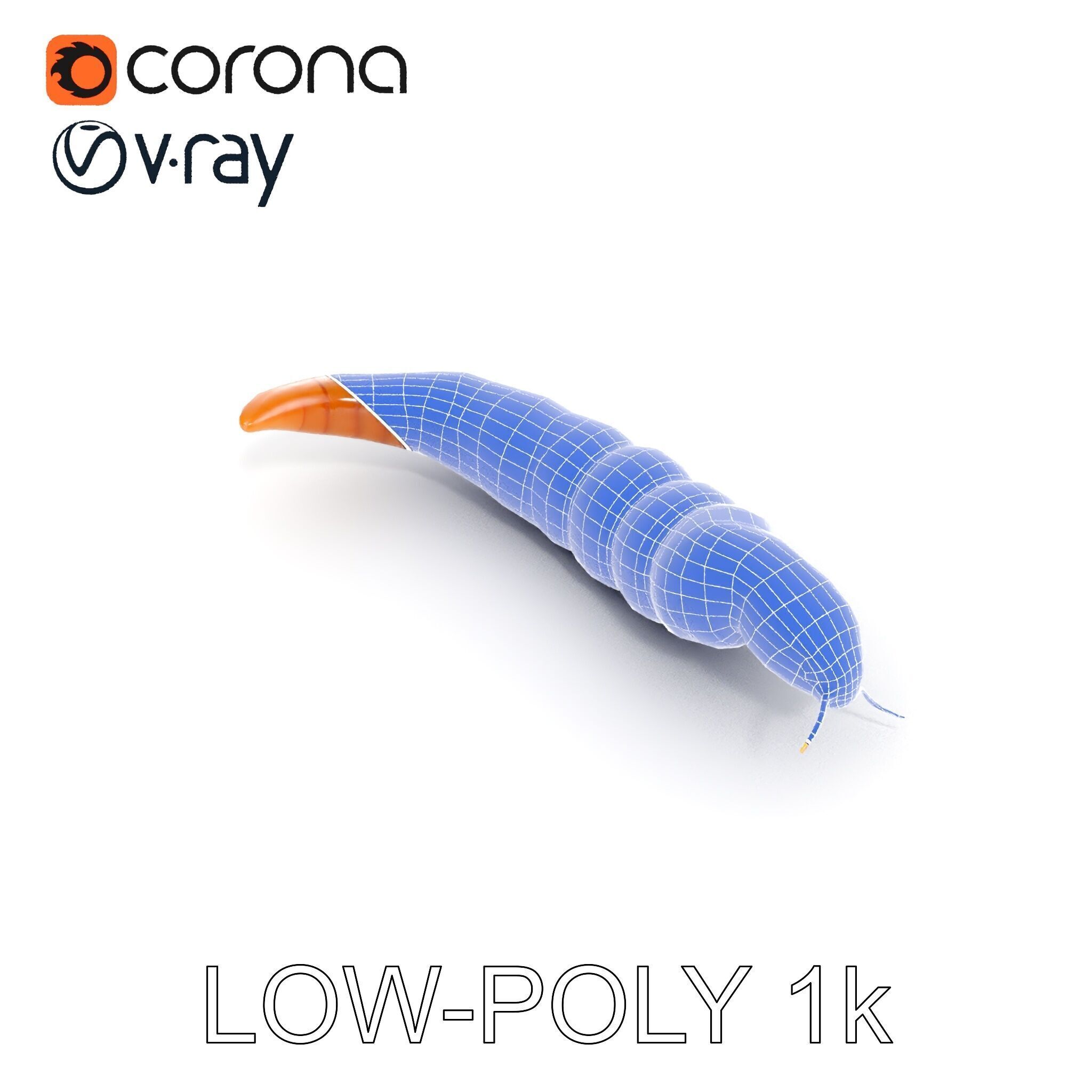 Realistic Caterpillar Model Pack with Detailed Textures Low-poly 3D model_7