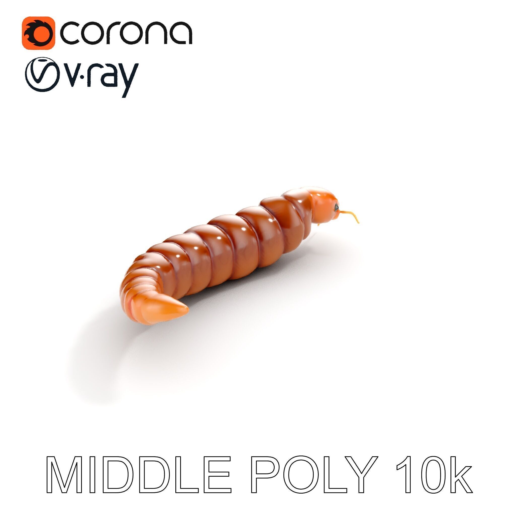 Realistic Caterpillar Model Pack with Detailed Textures Low-poly 3D model_8