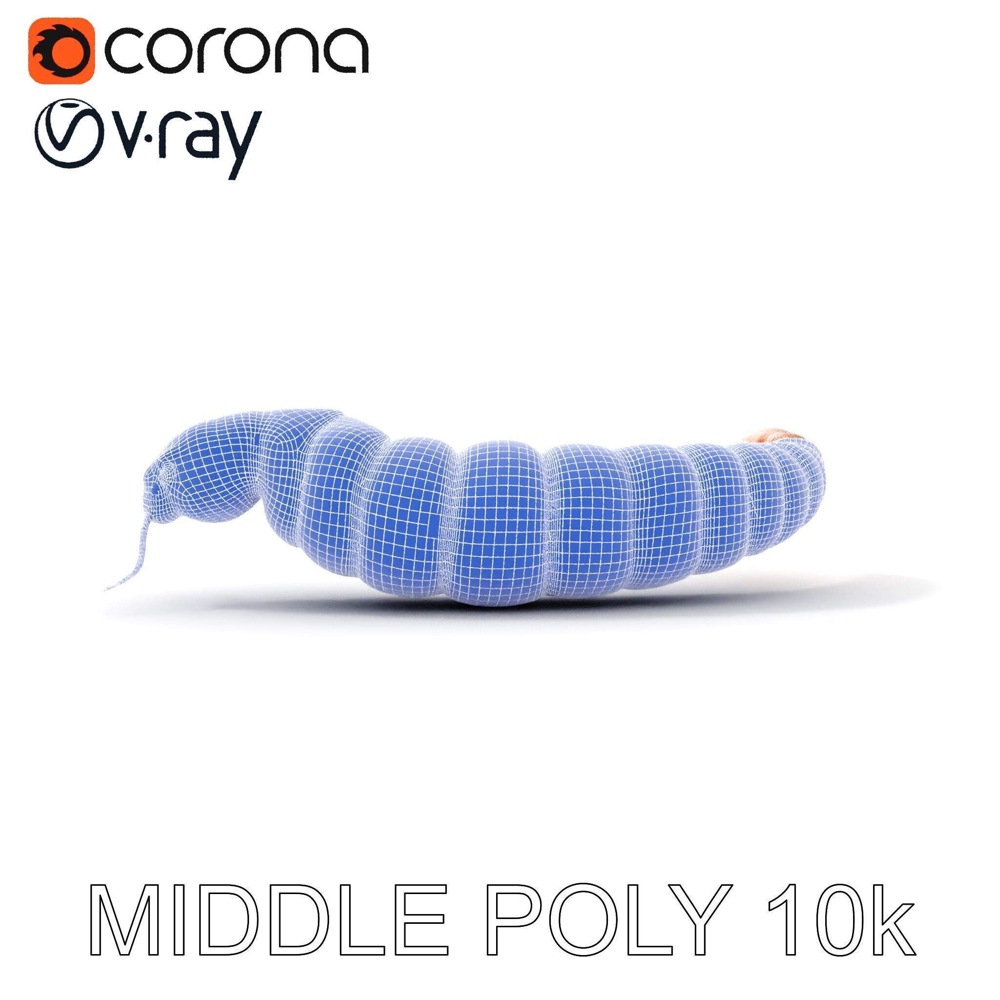 Realistic Caterpillar Model Pack with Detailed Textures Low-poly 3D model_28