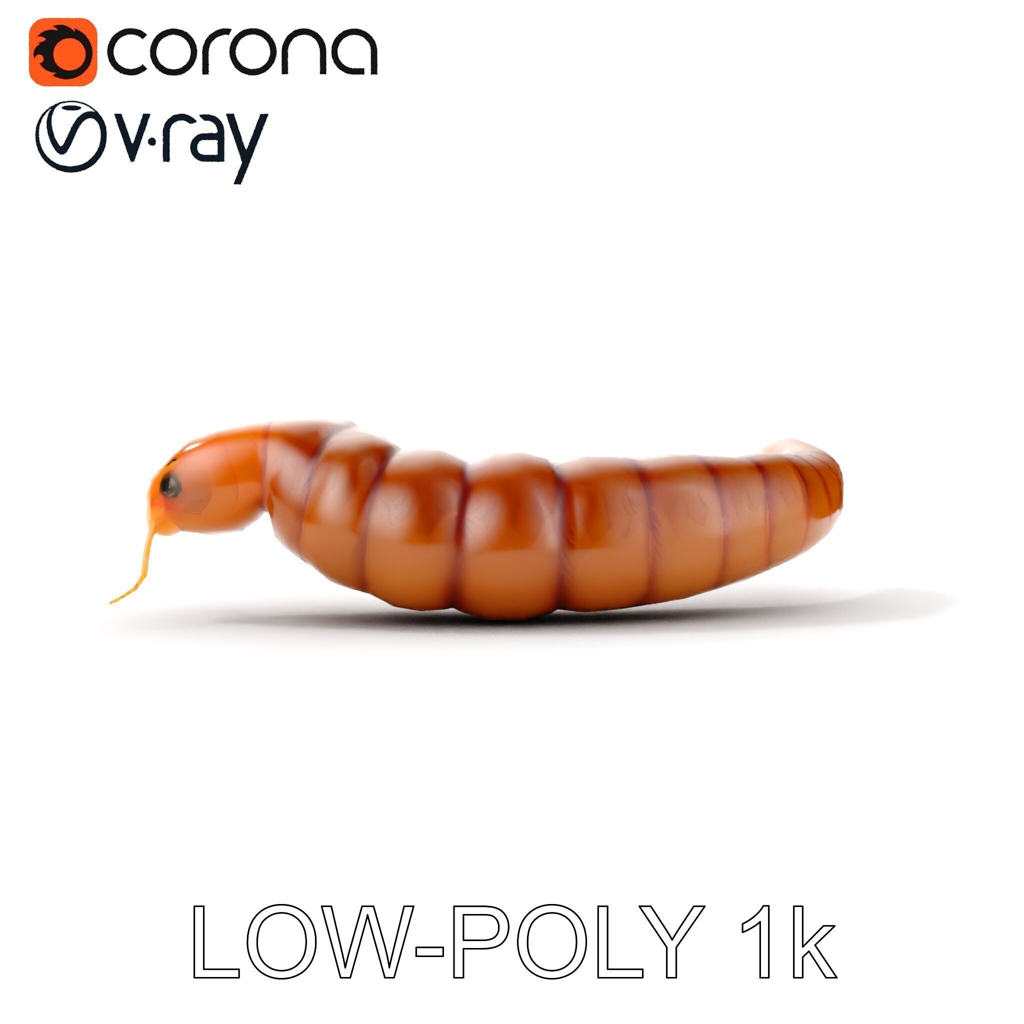 Realistic Caterpillar Model Pack with Detailed Textures Low-poly 3D model_31