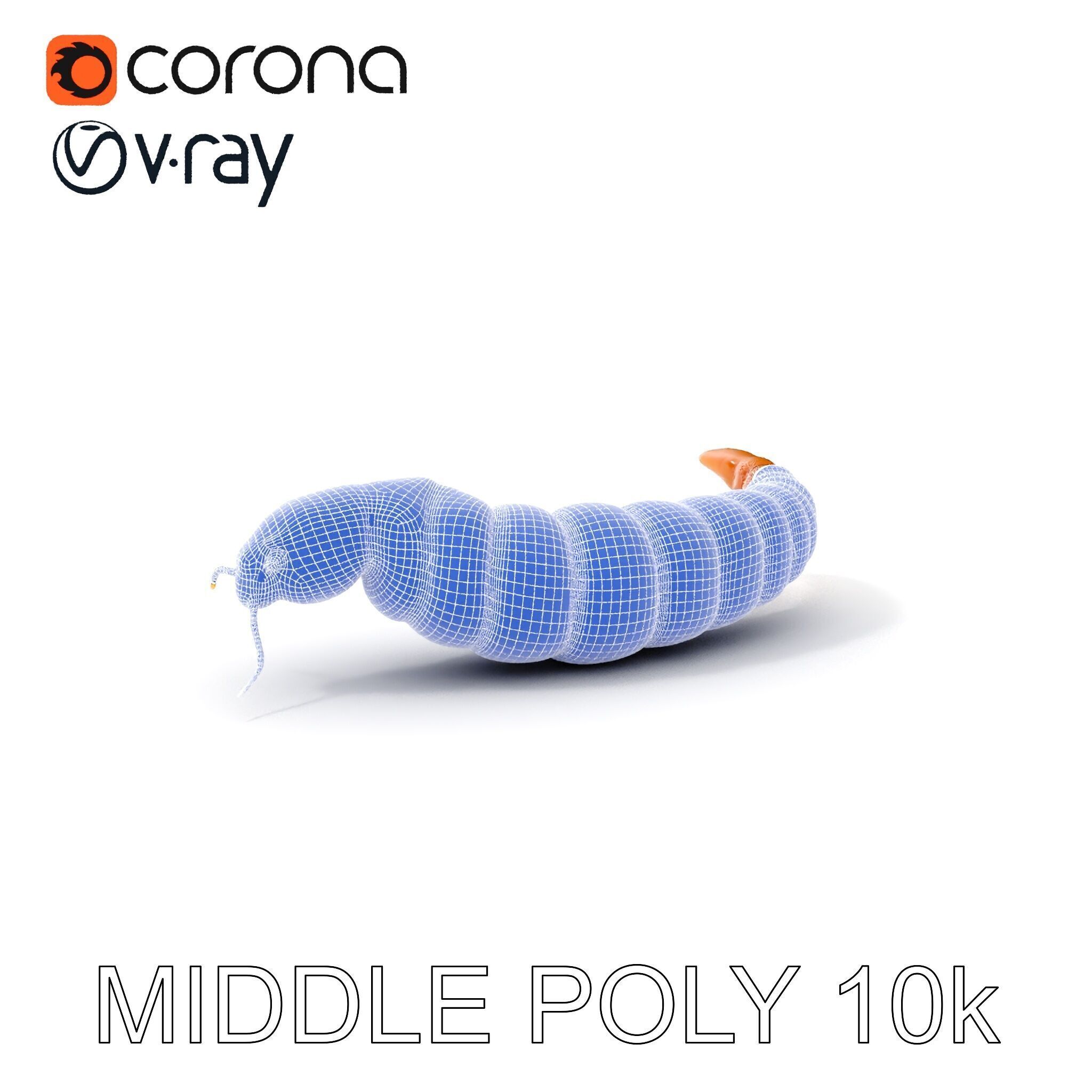 Realistic Caterpillar Model Pack with Detailed Textures Low-poly 3D model_13