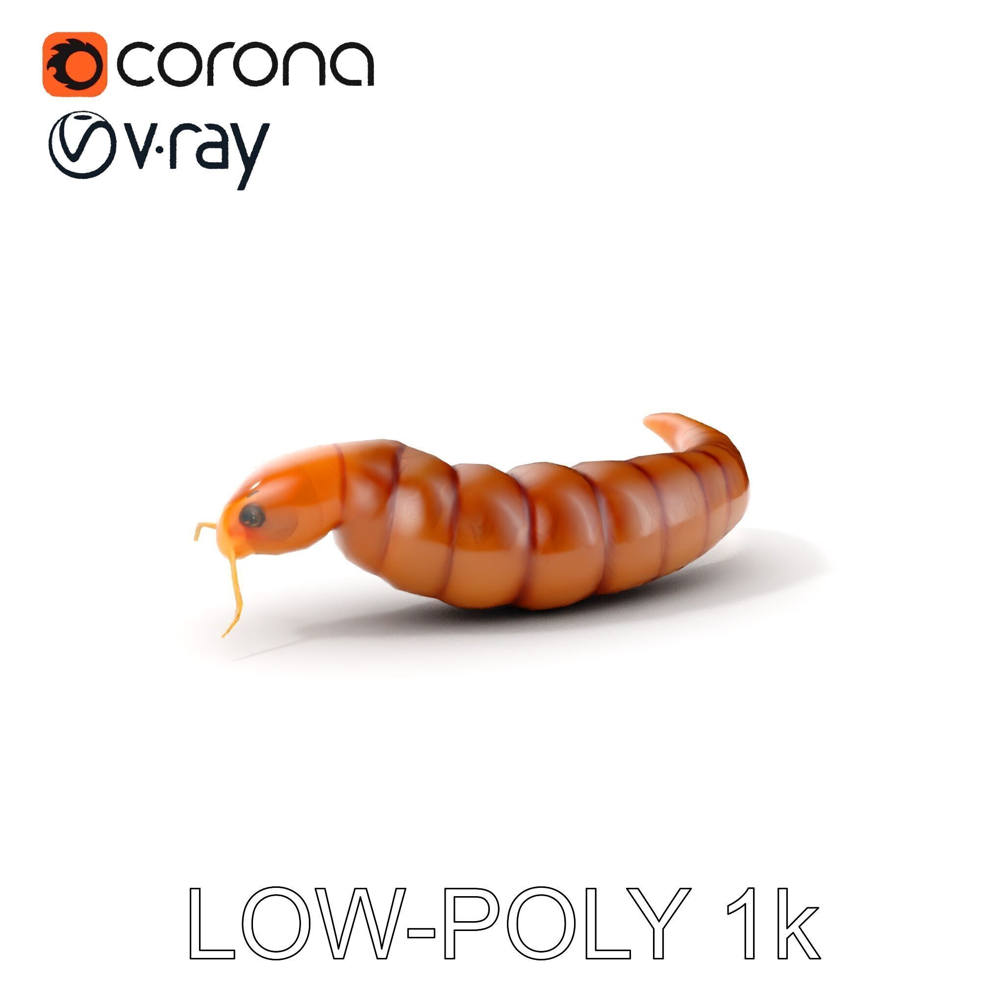 Realistic Caterpillar Model Pack with Detailed Textures Low-poly 3D model_23