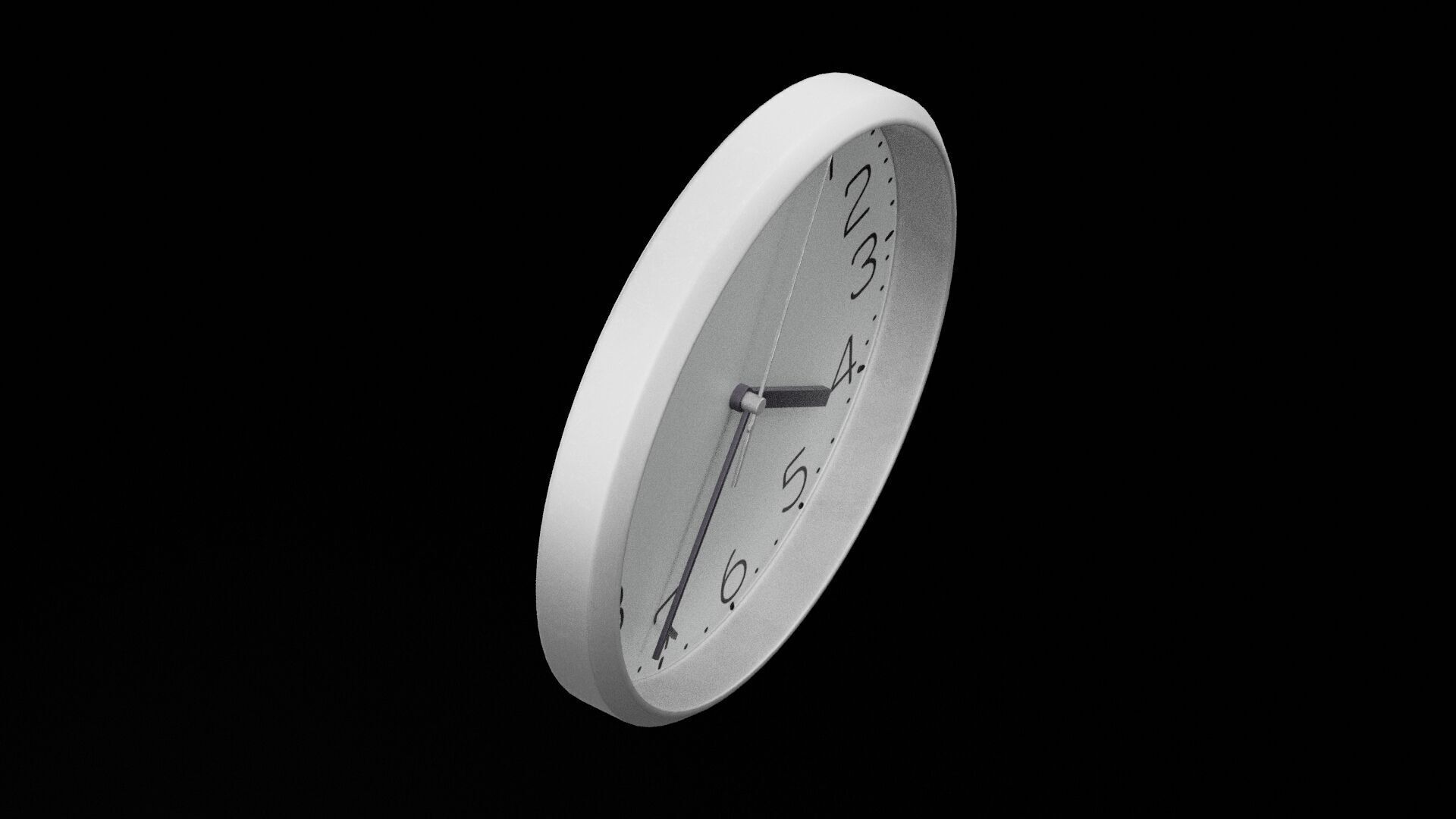Wall Clock Low-poly 3D model_1