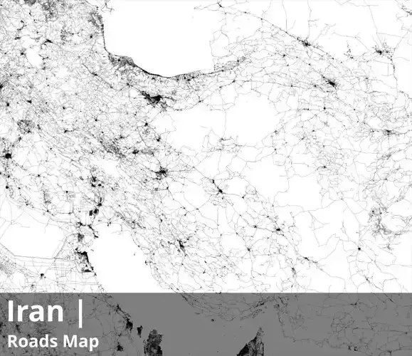Iran Water Roads and Buildings 10k High resolution Maps Texture