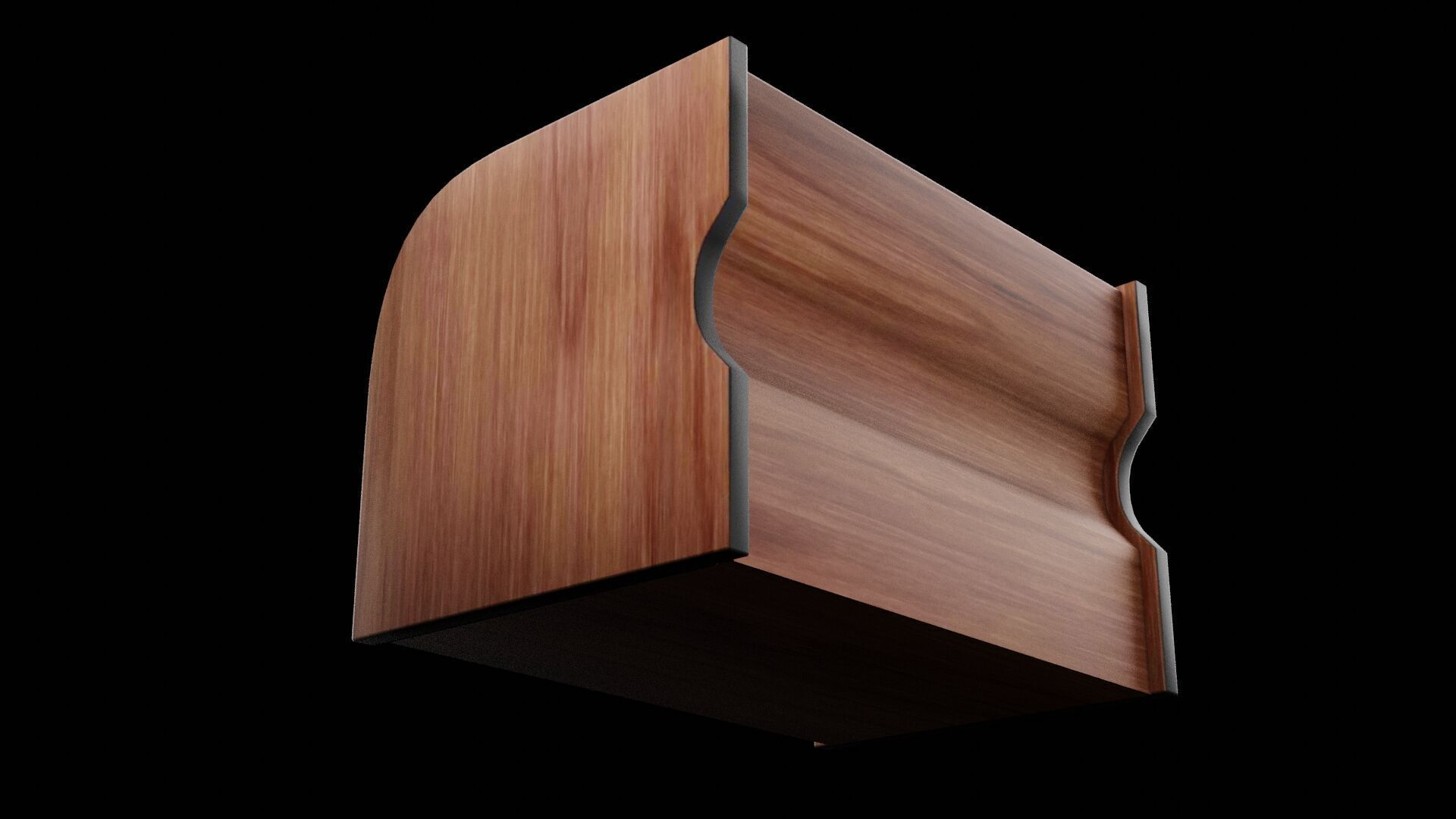 Wooden Drawer Low-poly 3D model_7