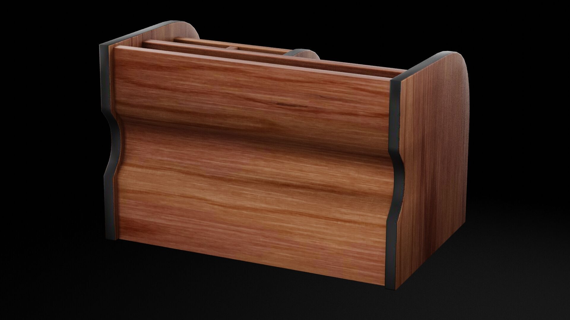 Wooden Drawer Low-poly 3D model_3