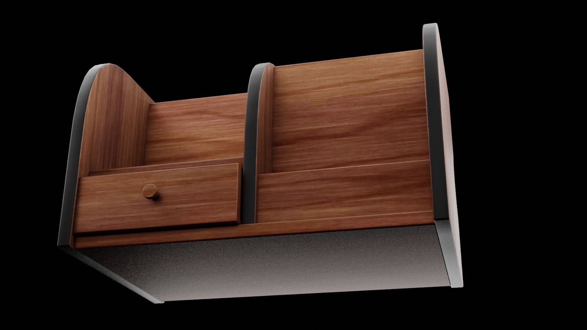 Wooden Drawer Low-poly 3D model_6