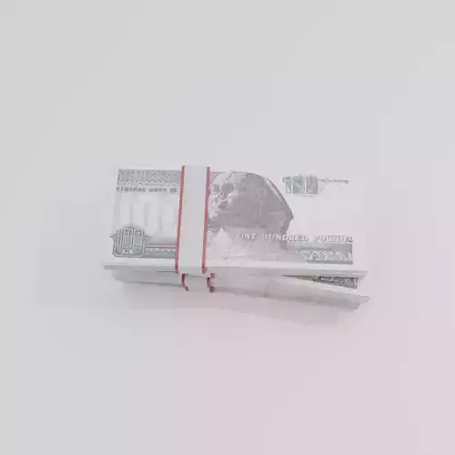 100 Egyptian Pound Currency Low-poly 3D model