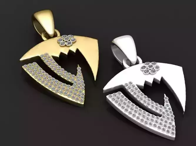  DIAMOND Shield Pendant 3d printable  model pendant 
