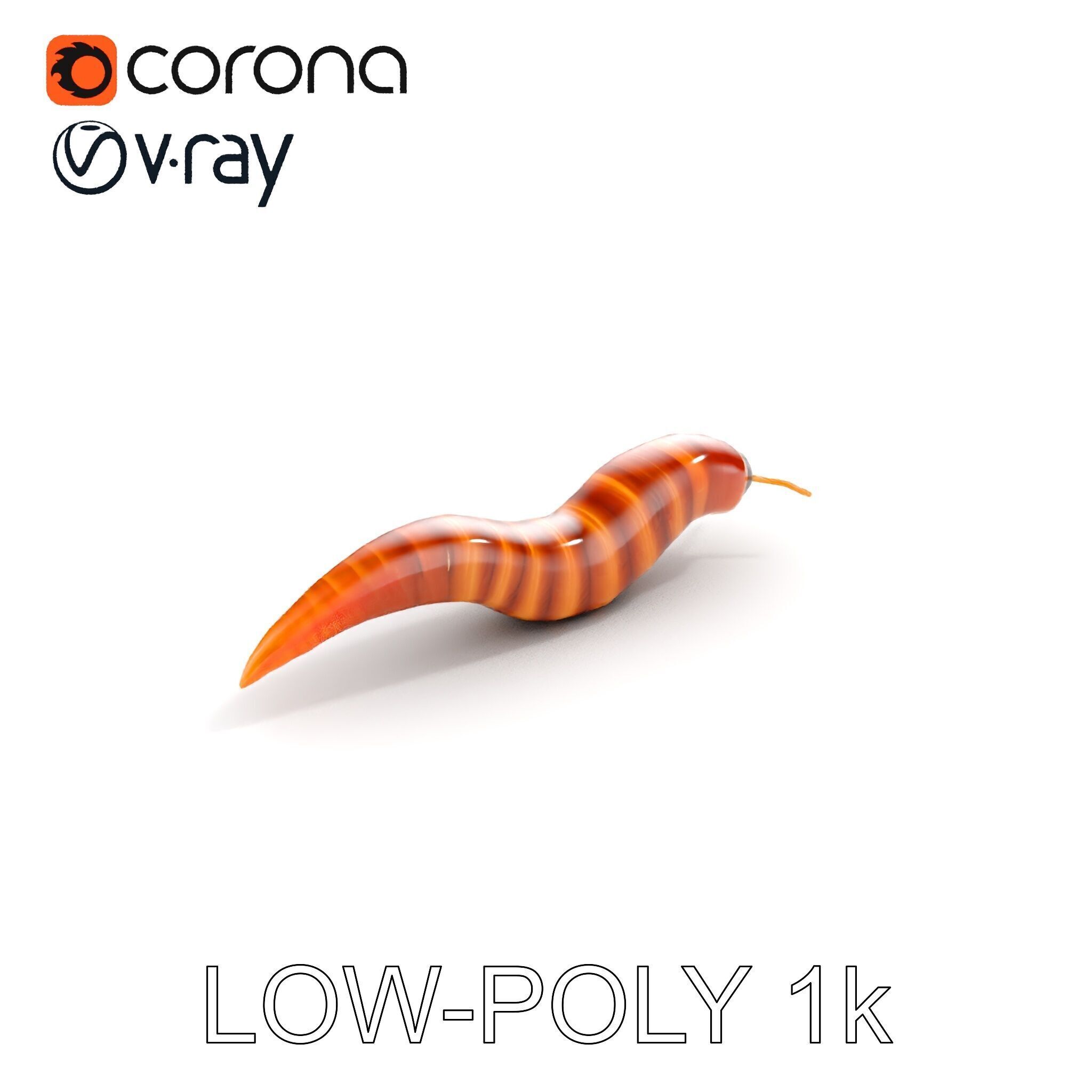 Realistic Worm Model Pack for Animation and Game Design Low-poly 3D model_17