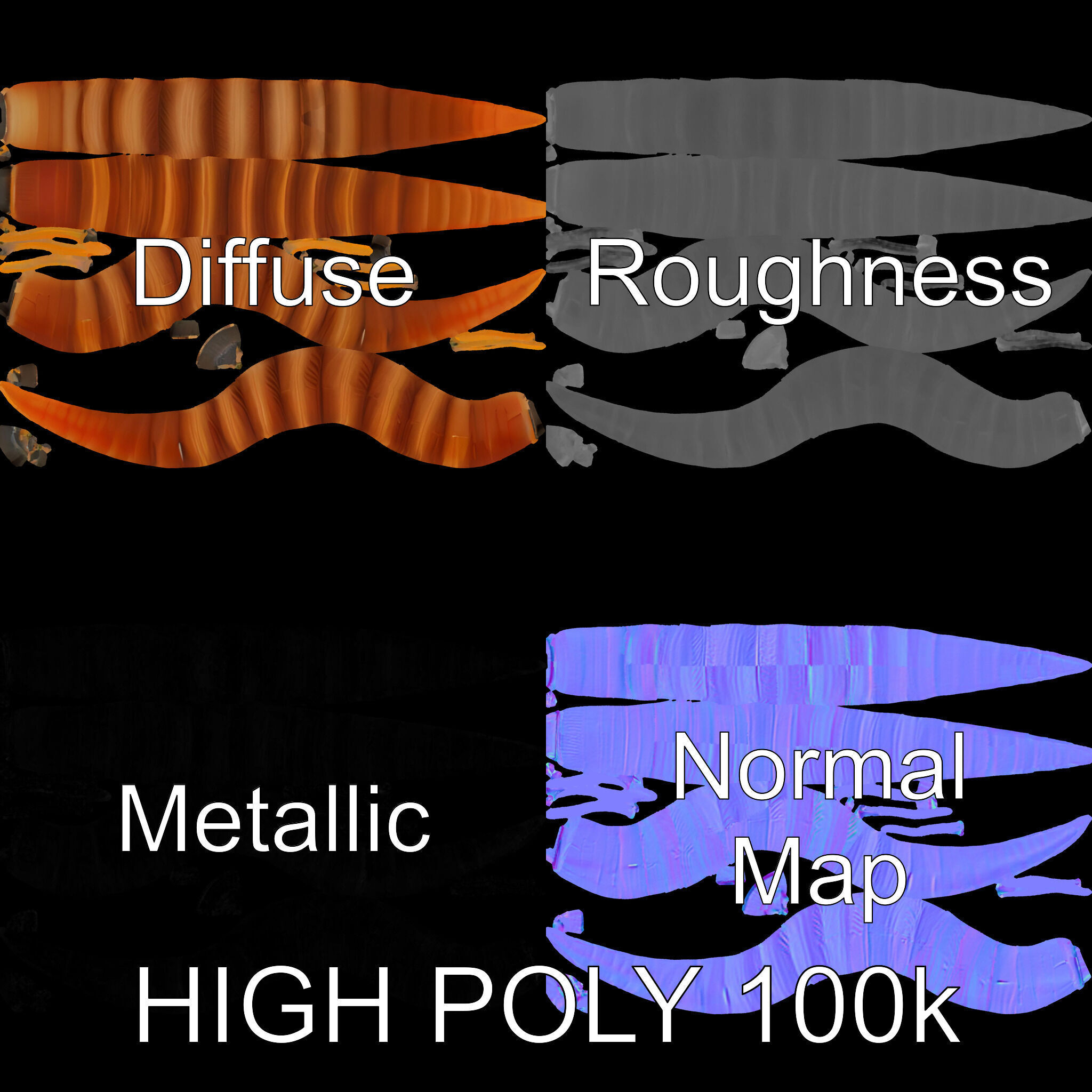 Realistic Worm Model Pack for Animation and Game Design Low-poly 3D model_3