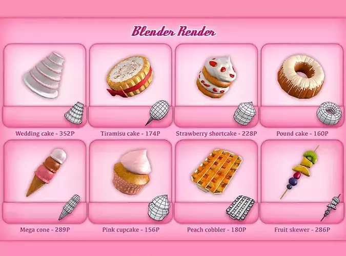 Dessert Heaven Pack Low-poly 3D model 7