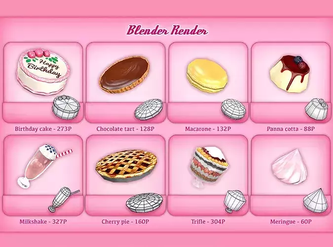 Dessert Heaven Pack Low-poly 3D model 5
