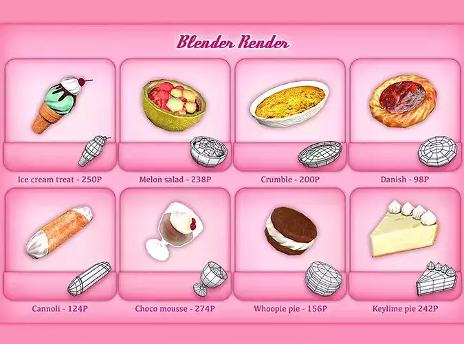 Dessert Heaven Pack Low-poly 3D model 4
