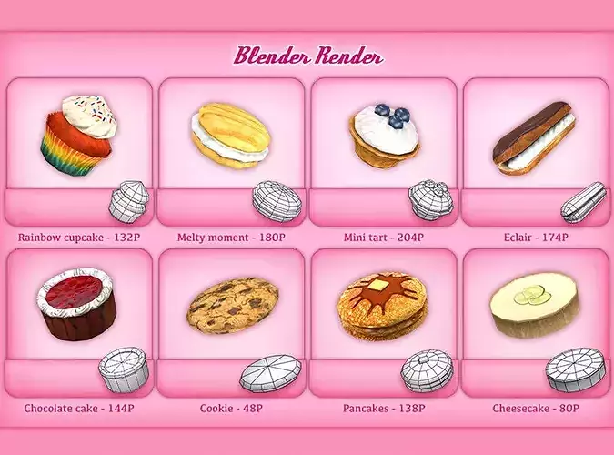 Dessert Heaven Pack Low-poly 3D model 2