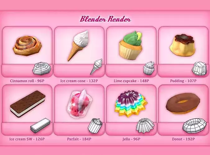 Dessert Heaven Pack Low-poly 3D model 6