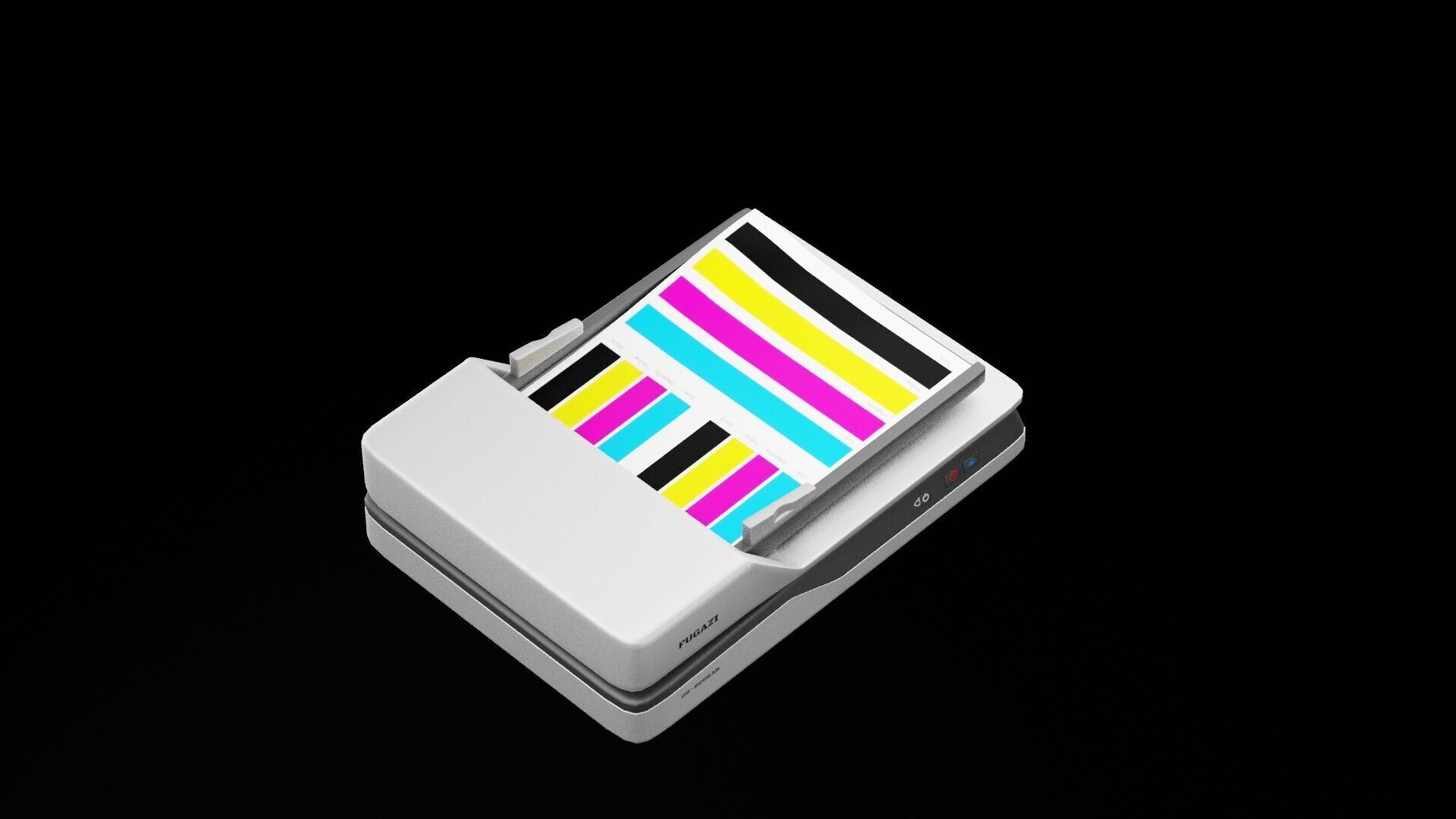 Printer Low-poly 3D model_1